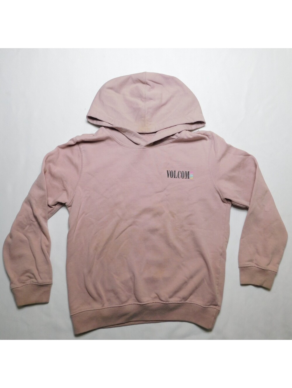 Volcom Girls Hoodie Size Medium M 8 10 Pink Floral Daisy Stone Graphic Pullover